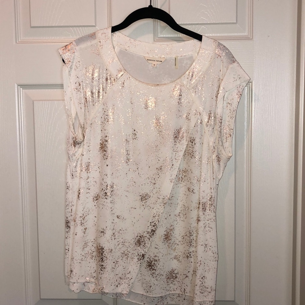 Rebecca Taylor Metallic Print Blouse